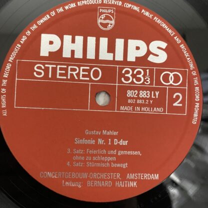 [USED 6LP BOX]ハイティンク＆アムステルダム・コンセルトヘボウO　マーラー：交響曲第1・2・3・4番 蘭PHILIPS 802 883-8 LY - 画像 (7)