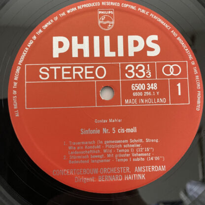 [USED 10LP BOX]ハイティンク＆アムステルダム・コンセルトヘボウO　マーラー：交響曲第5・6・7・8・9・10番 蘭PHILIPS 6500 348-57 - 画像 (8)