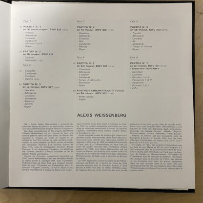 [USED 3LP]ワイセンベルク：J.S バッハ／パルティータ全曲 Les 7 Partitas, Fantaisie Chormatique et Fugue 仏EMI - 画像 (7)